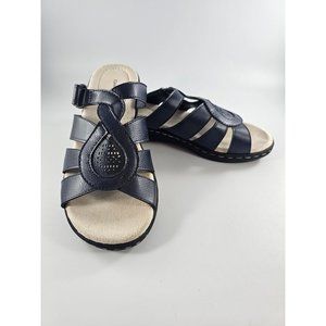 Croft & Barrow Women's Sandals, Navy Size 6.5 M Cushioned Slip On